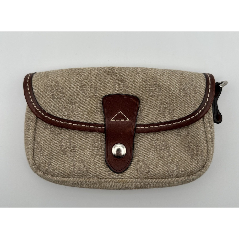 Dooney & Bourke DB Monogram Vintage Canvas Wristlet‎ Wallet Pouch No Strap